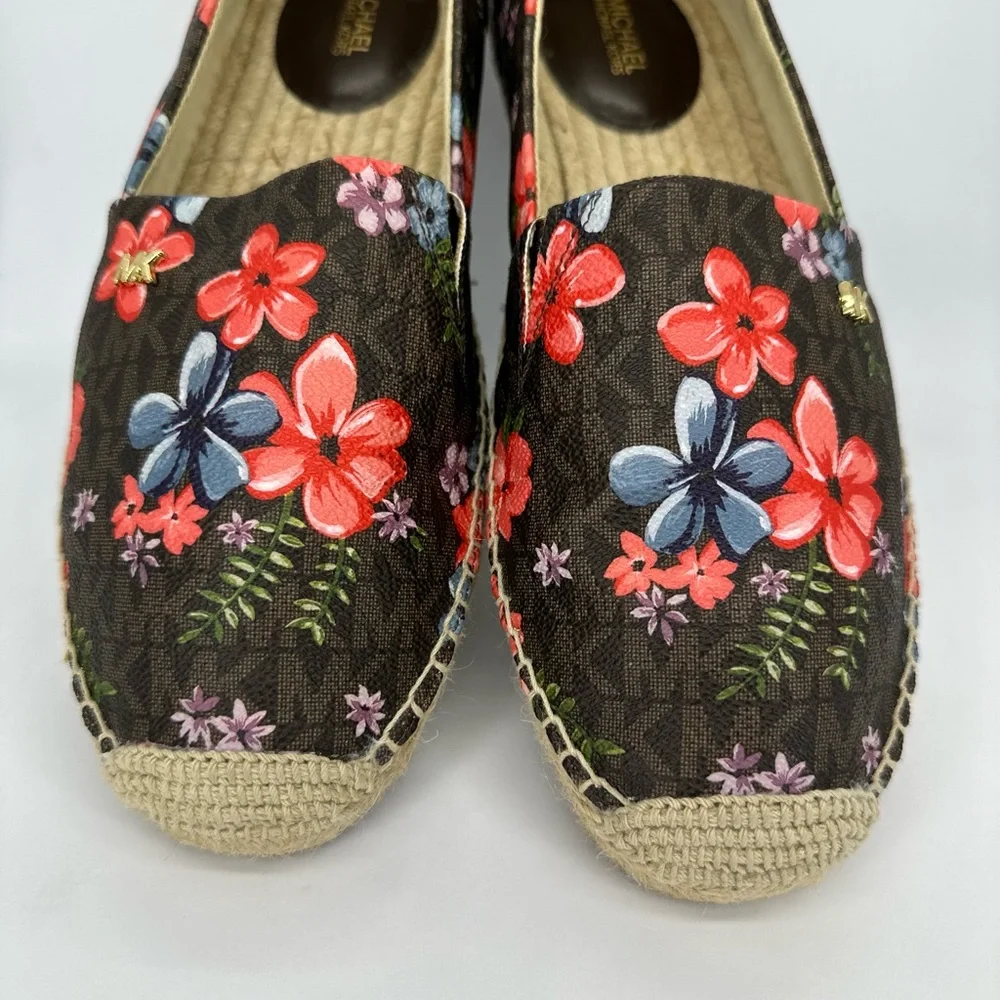 New!Michael Kors Womens Kendrick Slip-On Brown Floral signature logo siz… - Picture 2 of 16